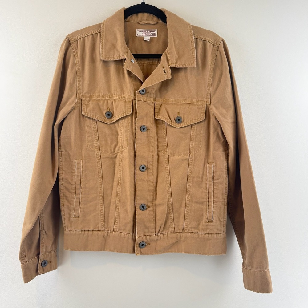 Wallace & Barnes Jacket Mens XS Workwear Duck Canvas Trucker Tan AU671 Brown